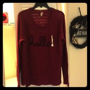 Soft cool weather sweater with design